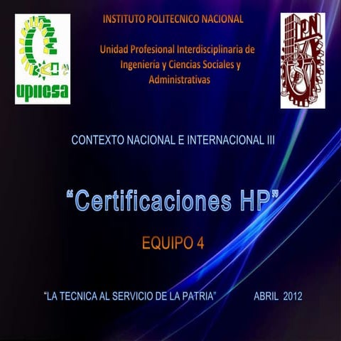 Certificaciones hp