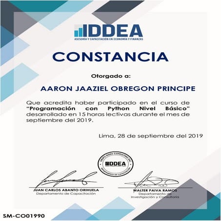 Certificado de Python | PDF