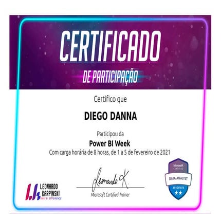 Certificado power bi week
