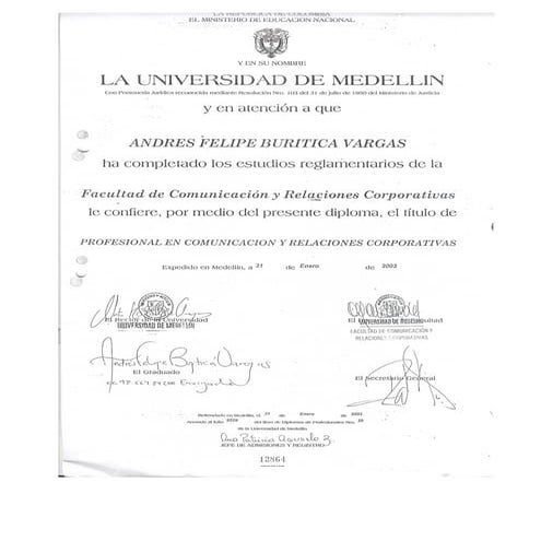 Certificados Andrés Felipe Buriticá Vargas 