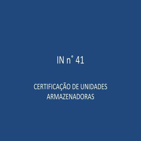 Certificação Unidades Armazenadoras