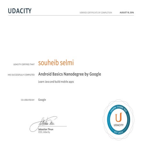 Android Development Certificate 2016 | PDF