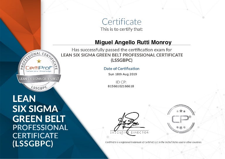 Green Belt Certificate Template
