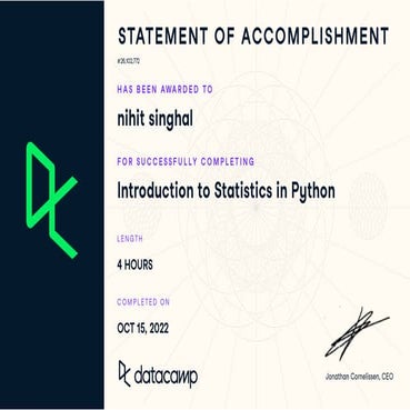 Introduction to Statistics in Python | PPT
