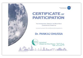 Dr. PANKAJ DHUSSA NASA INTERNATIONAL OBSERVE THE MOON NIGHT