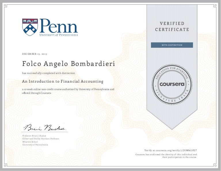 Verified Certificate An Introduction To Financial Accounting