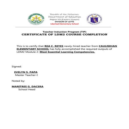 Sample Certificate Of Completion Template