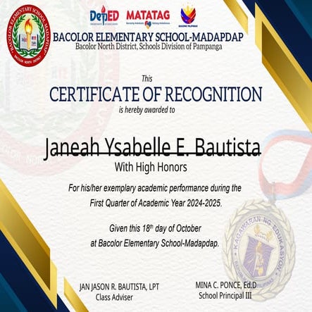 Certificate Of Recognition 2024 2025 Pptx