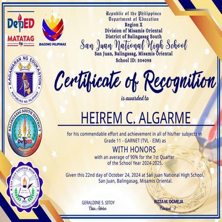 Certificate-of-Recognition for honor student.pptx