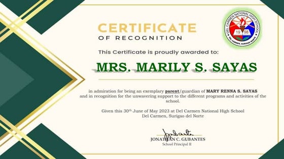 Active Parent Certificate of Appreciation PPT Active Parent Certificate of Appreciation PPT