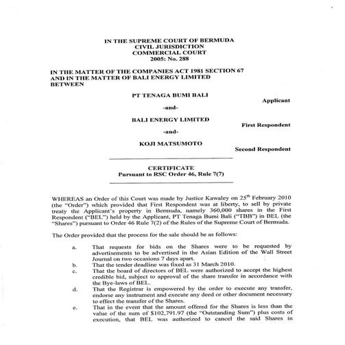 Final Sale Certificate | PDF