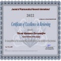 Journal of Pharmaceutical Research International Certificate of Excellence in...