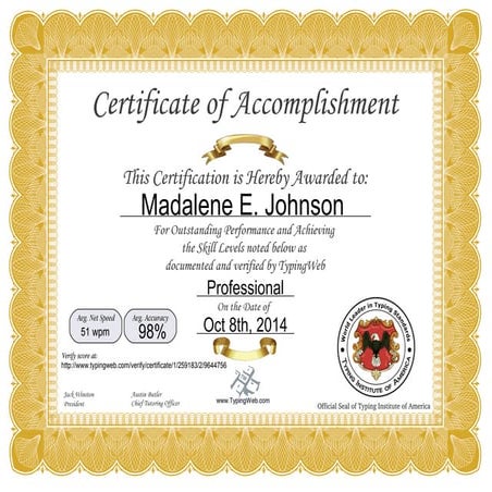 alllison moore typing certificate | PDF