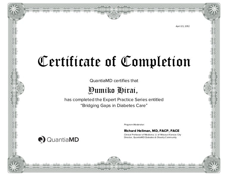 Certificate 「Bridging Gaps in Diabetes Care」