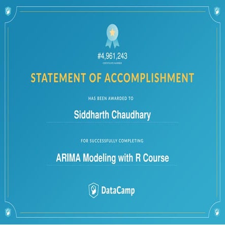 Certificate arima modeling with r