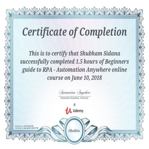 Automation Anywhere Certified Advanced RPA Professional | PDF