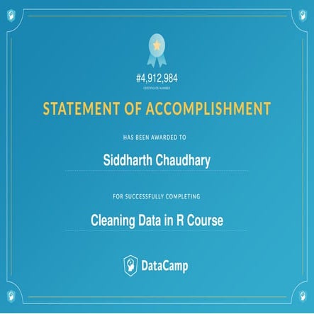 Certificate cleaning data in r