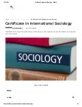 Certificate In International Sociology - Edukite