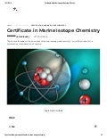 Certificate in Marine Isotope Chemistry - Edukite