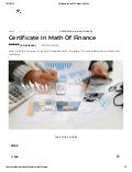 Certificate In Math Of Finance - Edukite