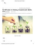 Certificate In Money Investment Skills - Edukite