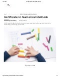 Certificate In Numerical Methods - Edukite