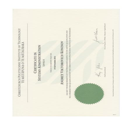 Certificate in Systems Administration Level 6 Andrey Koninov