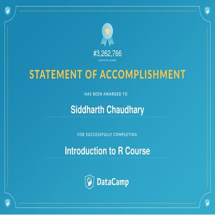 Certificate introduction to r course