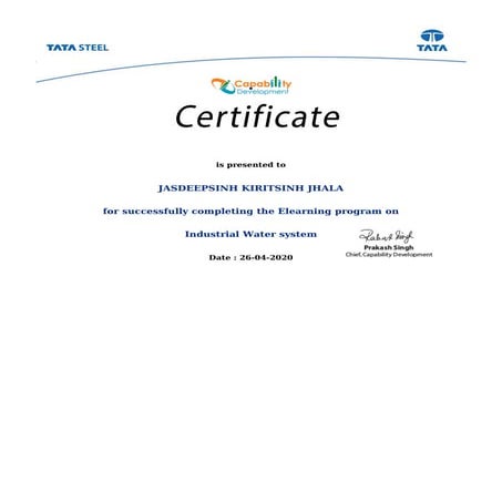 INDUSTRIAL WATER SYSTEM