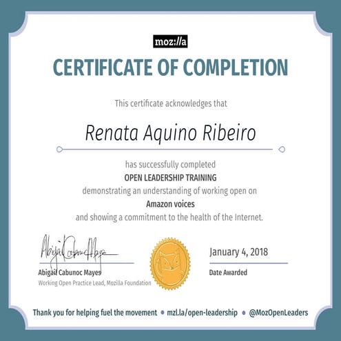 Certificate mozilla open leaders 2017