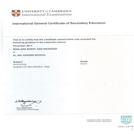 Ordinary Level Certificate