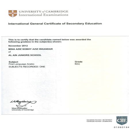 Certificate O level (oct-nov 12)