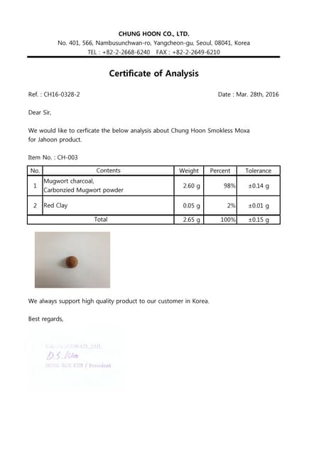 Certificate of analysis moxa l PDF Certificate of analysis moxa l PDF