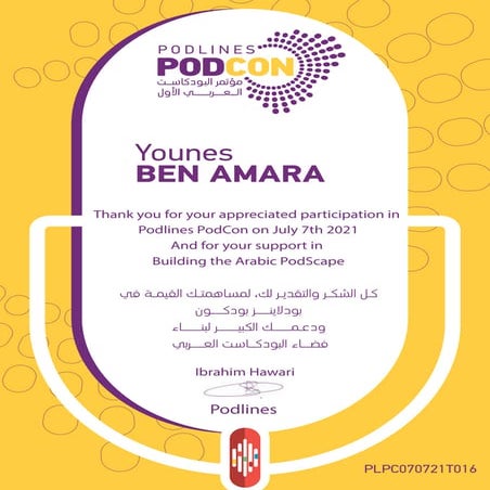 certificate for Podlines PodCon | PDF