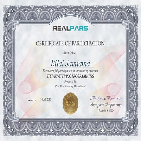 Certificate of completion 
