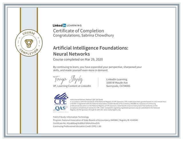 Artificial Intelligence Foundations: Neural Networks