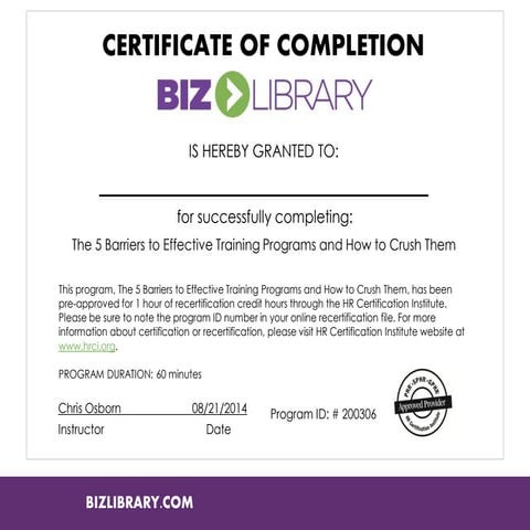 5 Barriers to Effective Employee Training Programs - Webinar 08.21.14