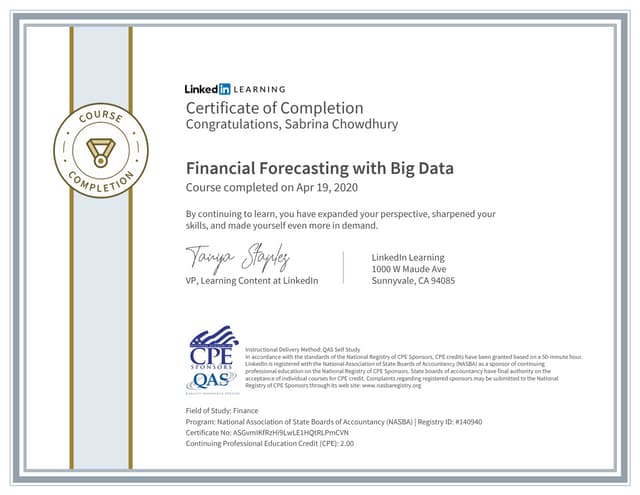 Financial Forecasting with Big Data