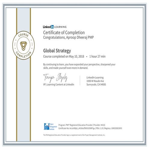 Certificate ofcompletion global strategy | PDF