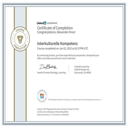 Certificate of completion interkulturelle kompetenz