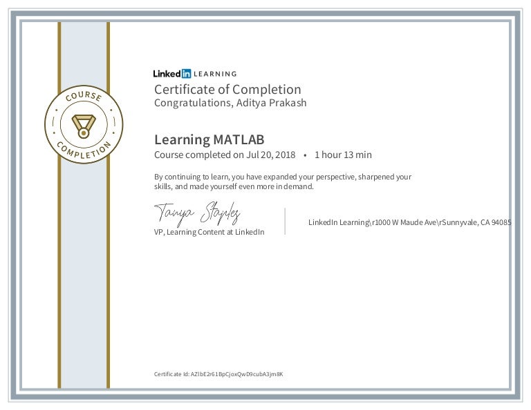 Certificate learning matlab 2
