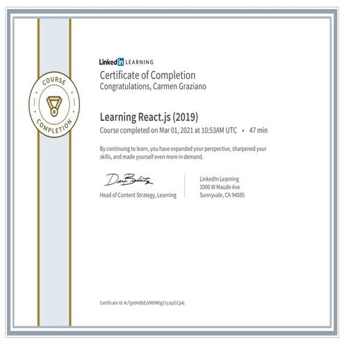 LinkedIn Learning Path Certificate of Completion - 