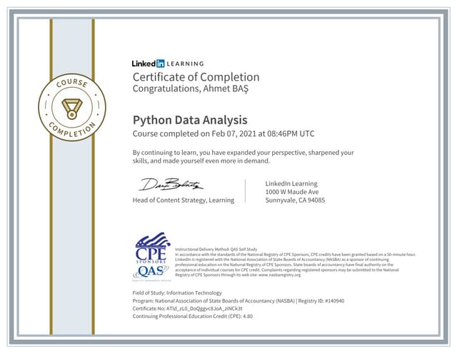Python Data Analysis Certification