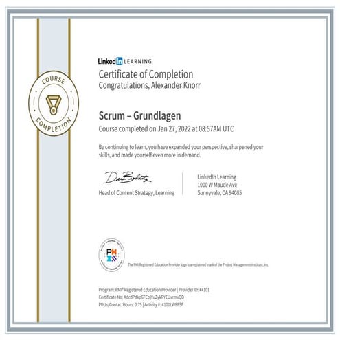 Certificate ofcompletion scrum grundlagen