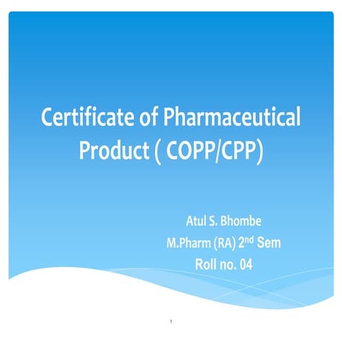 Certificate of pharmaceutical product