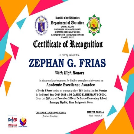 Certificate of Recognition 2nd Quarter.pptx