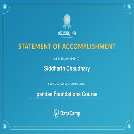 Certificate pandas foundation