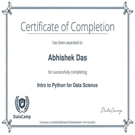 Certificate python for Data Science | PPT