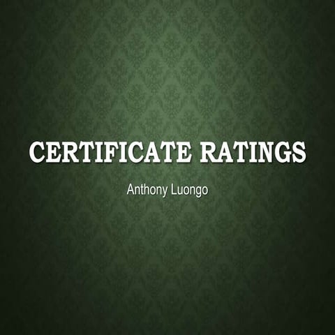 Certificate rating