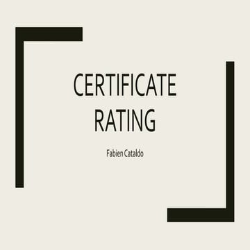 Certificate rating